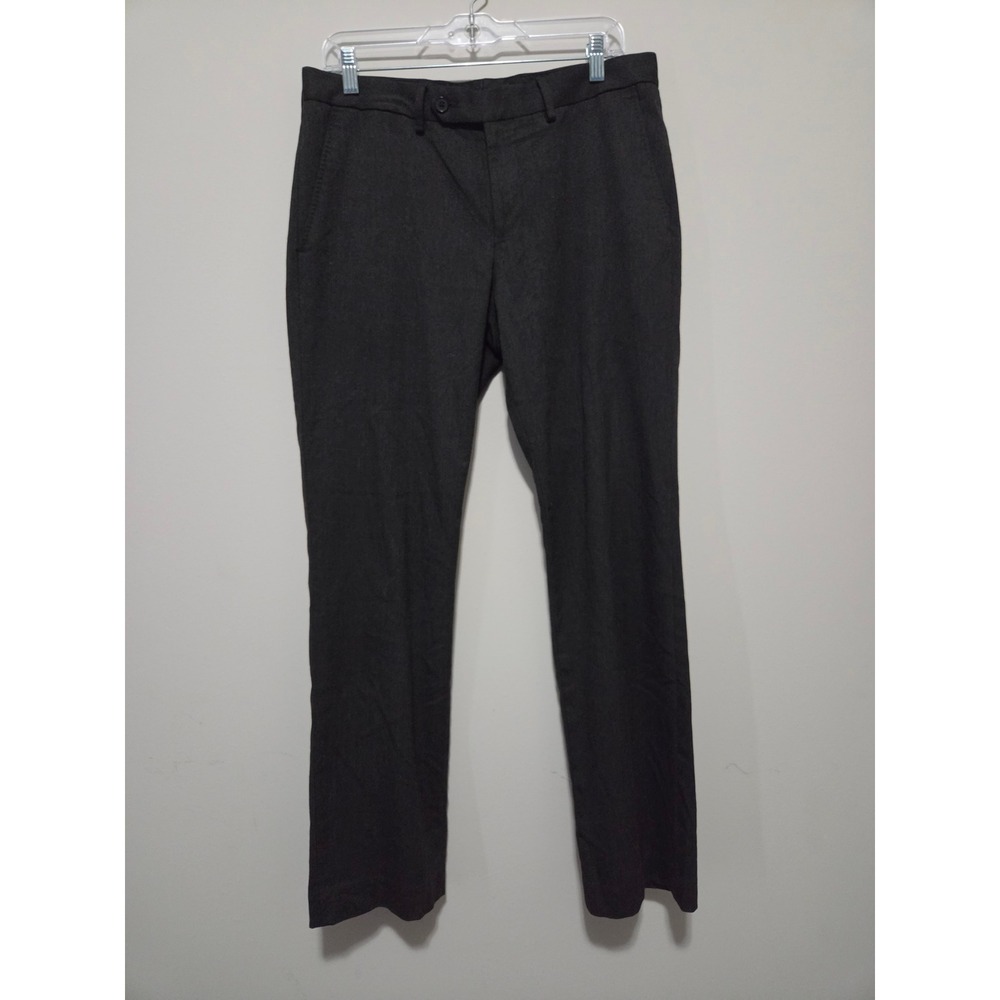 Express Photographer‎ Mens Charcoal Gray Herringbone Slim Dress Pants 31x32